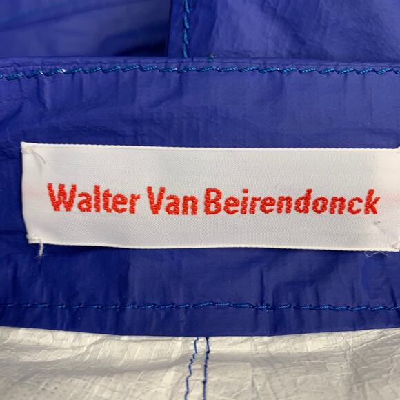 WALTER VAN BEIRENDONCK 32 Blue Polyurethane Blend Oversized Cargo Casual Pants - Picture 5 of 7